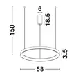 Pendul NovaLuce PERTINO metal, alb, LED, 2700K, 48W, 2773lm - NL-9345688