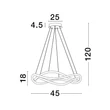 Pendul NovaLuce JINAL metal, acril, negru, alb, LED, 3000K, 27W, 1890lm - NL-9348101