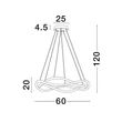 Pendul NovaLuce JINAL metal, acril, negru, alb, LED, 3000K, 34W, 2480lm - NL-9348102