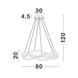 Pendul NovaLuce JINAL metal, acril, negru, alb, LED, 3000K, 57W, 4275lm - NL-9348103