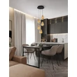 Pendul NovaLuce ALISH metal, sticla, negru, sampanie, LED, 40W, 2165lm, 3000K - NL-9416970