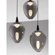 Pendul NovaLuce NALI metal, sticla, negru, fumuriu, LED, 18W, 714lm, 3000K - NL-9416973