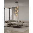 Pendul NovaLuce NALI metal, sticla, negru, sampanie, LED, 30W, 1965lm, 3000K - NL-9416976