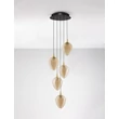 Pendul NovaLuce NALI metal, sticla, negru, sampanie, LED, 30W, 1965lm, 3000K - NL-9416976