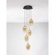 Pendul NovaLuce NALI metal, sticla, negru, sampanie, LED, 30W, 1965lm, 3000K - NL-9416976