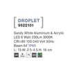 Aplica de perete exterioara NovaLuce Droplet metal, plastic, alb, LED, 3000K, 6W, 230lm, IP65 - NL-9522101