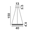 Pendul NovaLuce ADRIA metal, negru, LED, 3000K, 23W, 2521lm - NL-9530225