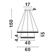 Pendul NovaLuce ADRIA metal, auriu, LED, 3000K, 52W, 5684lm - NL-9530230