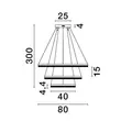 Pendul NovaLuce ADRIA metal, auriu, LED, 3000K, 97W, 9452lm - NL-9530232