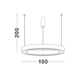 Pendul NovaLuce STING metal, alb, LED, 3000K, 60W, 3480lm - NL-9558606