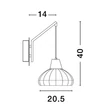 Aplica de perete NovaLuce FADO metal, ratan, negru, E27 - 9586530
