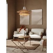 Pendul NovaLuce KAO metal, natural, alb, maro, E27 - NL-9586600