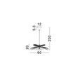 Pendul NovaLuce ARTIC metal, natural, alb, maro, E27 - NL-9586601