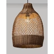 Pendul NovaLuce SOLITA metal, rattan, negru, maro, E27 - NL-9586653
