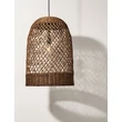 Pendul NovaLuce SOLITA metal, rattan, negru, maro, E27 - NL-9586655