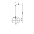 Pendul NovaLuce RIELO metal, rattan, negru, natur, E27 - NL-9586665