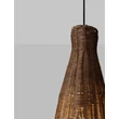 Pendul NovaLuce RIELO metal, rattan, negru, maro, E27 - NL-9586666