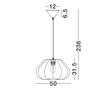 Pendul NovaLuce BORA metal, matase, alb, E27 - NL-9586668