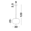 Pendul NovaLuce LATO metal, sticla, auriu, fumuriu, E27 - NL-9624079