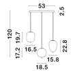 Pendul NovaLuce LATO metal, sticla, negru, alb, E14 - NL-9624099