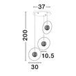 Pendul NovaLuce ATOS metal, acril, auriu, LED, 3000K, 19W, 2205lm - NL-9695234