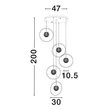 Pendul NovaLuce ATOS metal, acril, auriu, LED, 3000K, 32W, 3925lm - NL-9695235