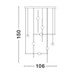 Pendul NovaLuce ACROBAT metal, sticla, negru, auriu, alb, LED, 3000K, 105W, 9925lm - NL-9695259