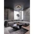 Plafoniera NovaLuce LONELA metal, sticla, negru, transparent, LED, 28W, 1680lm, 3000K - NL-9695508
