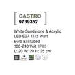 Lampadar exterior NovaLuce Castro beton, plastic, alb, E27, IP65 - NL-9739352