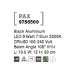 Lampadar exterior NovaLuce Pax metal, negru, LED, 3000K, 9W, 715lm, IP54 - NL-9756500