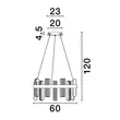 Pendul NovaLuce ARGO metal, acril, auriu, transparent, LED, 3000K, 81W, 3120lm - NL-9756714