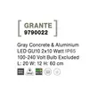 Lampadar exterior NovaLuce Grante beton, gri, 2xGU10, IP65 - NL-9790022