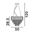 Pendul NovaLuce MAGNOLIA metal, cristal, auriu, E14 - NL-9824075