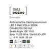Lampadar exterior NovaLuce Bali metal, antracit, LED, 3000K, 2W, 250lm, IP65 - NL-9922360
