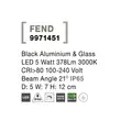 Aplica de perete exterioara NovaLuce Fend metal, sticla, negru, LED, 3000K, 5W, 378lm, IP65 - NL-9971451