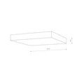 Plafoniera Nowodvorski LID SQUARE plastic, alb, LED, 3000K, 50W, 4600lm - TL-10423