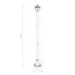 Lampadar exterior Nowodvorski ANA metal, sticla, negru, transparent, E27, IP44 - TL-10502