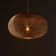 Pendul Nowodvorski RATTAN metal, ratan, alb, natur, E27 - 11155