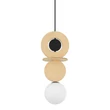 Pendul Nowodvorski DROPS WOOD metal, lemn, sticla, negru, maro, alb, G9 - 11173