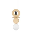 Pendul Nowodvorski DROPS WOOD metal, lemn, sticla, negru, maro, alb, G9 - 11173