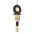 Pendul Nowodvorski DROPS WOOD metal, lemn, negru, maro, aur,  E27 - 11177