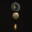 Pendul Nowodvorski DROPS WOOD metal, lemn, negru, maro, aur,  E27 - 11177