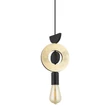 Pendul Nowodvorski DROPS WOOD metal, lemn, negru, aur,  E27 - 11180