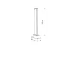 Stalp exterior Nowodvorski SLIT metal, plastic, negru, alb, LED, 12W, 3000K, 600Lm, IP54 - 11376