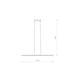 Pendul Nowodvorski BAR metal, plastic, alb, LED, 27W, 3000K, 1700Lm - 11583