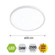 Plafoniera Prezent TRIMO plastic, alb, LED, 24W, 2500lm, 3000K-6000K - 70321