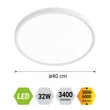 Plafoniera Prezent TRIMO plastic, alb, LED, 32W, 3400lm, 3000K-6000K - 70322