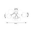 Plafoniera Rabalux MEDUZA metal, sticla, negru, alb, E14 - 71294