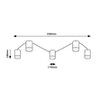 Plafoniera Rabalux LOOPLAB metal, acril, negru, transparent, G9 - 71295