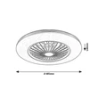 Plafoniera cu ventilator Rabalux DALFON2 metal, plastic, negru, alb, LED, 48W, 3100lm, 3000K-6500K - 71330